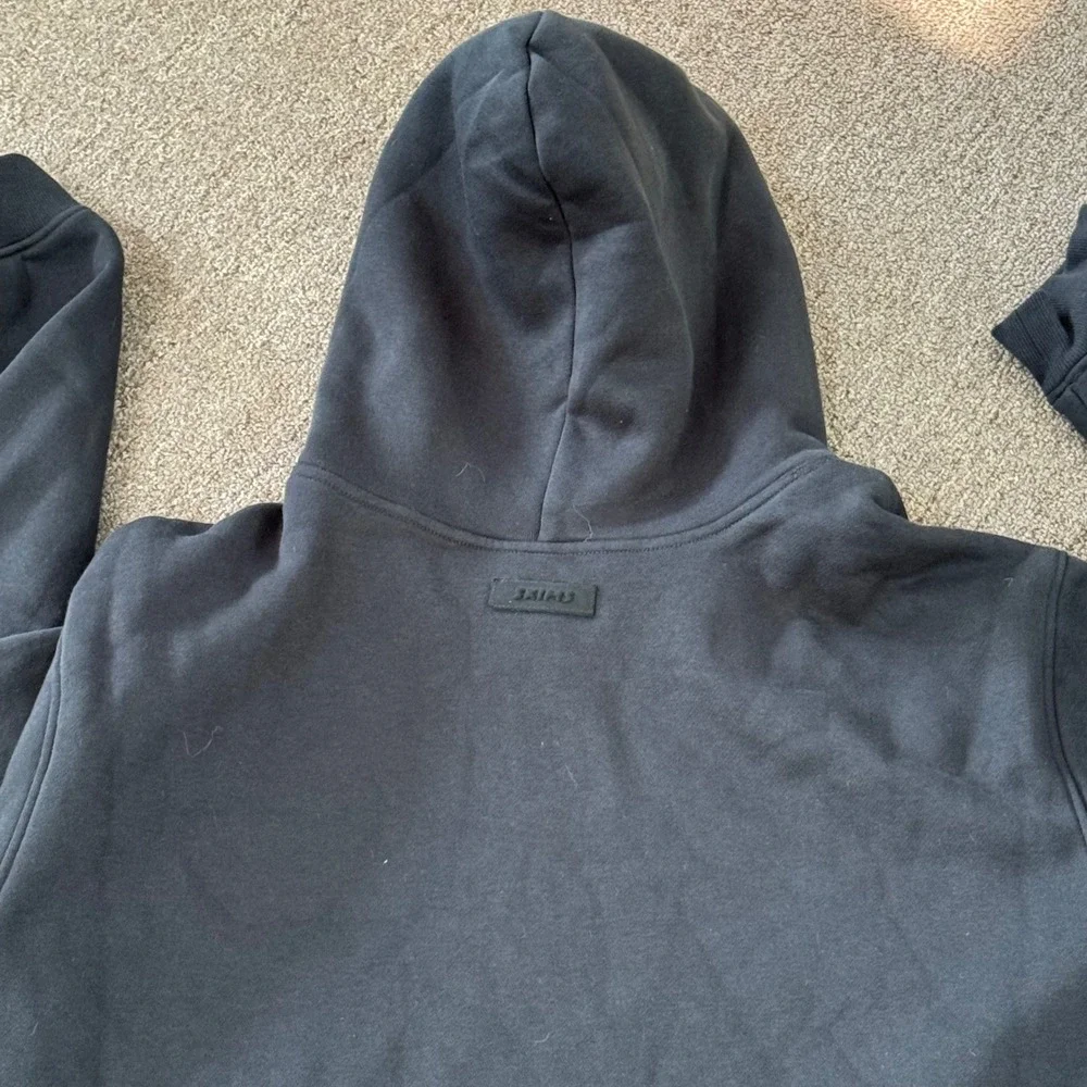 Skims Mens Fleece Hoodie Onyx Black Pullover Sweatshirt XL TP-PLO-9011M